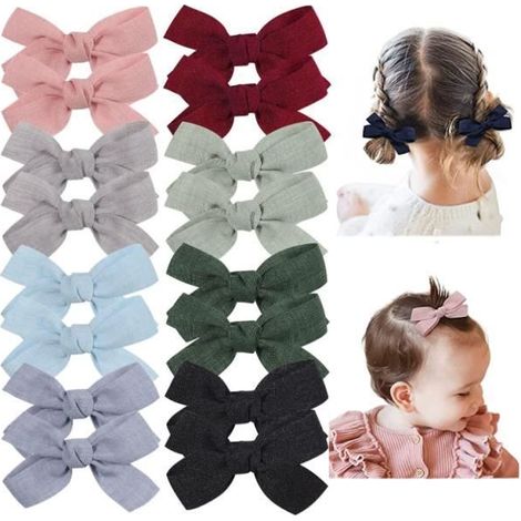 Barrettes pour cheveux - 16 paquets - 2 pouces - 8 couleurs - Pour bébés et enfants en bas âge (1/4)