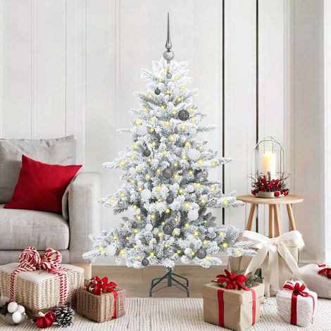 Künstlicher klappbarer Weihnachtsbaum Weiß 150 cm PVC und Stahl vidaXL (1/5)