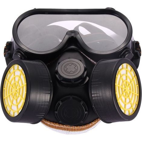 Masque respiratoire anti-poussière à double cartouche, anti-gaz chimique, filtre à peinture avec boîte à charbon actif (1/5)