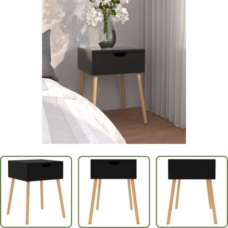 vidaXL Nachttisch für Wohnzimmer - Nachttisch Hochglanz-Schwarz 40x40x56 cm Holzwerkstoff (1/5)