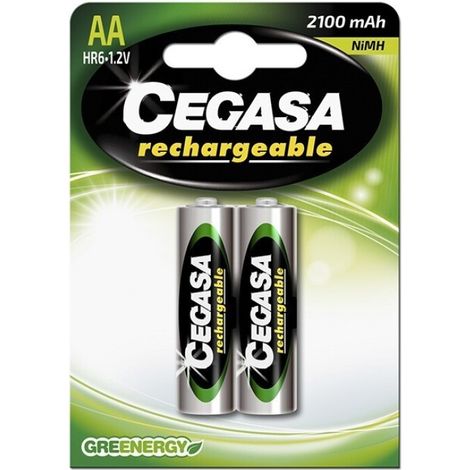 Pilas Recargables Cegasa HR6 2100 mAh (2 uds) 8410241238469 S0425445 Cegasa