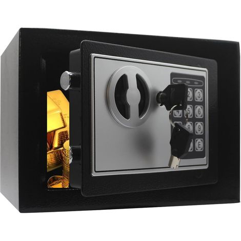 Cajas fuertes de seguridad electrónicas y con llave, adecuadas para hogares, oficinas, hoteles y tiendas pueden almacenar efectivo, joyas, etc. (Negro)