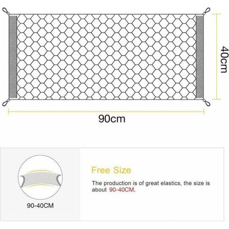 Filet De Rangement - 90 X 40 Cm - Nylon Élastique - Pour Coffre De Voiture - 1 Pièce (1/4)