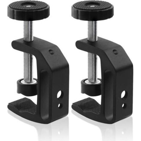 Pince universelle en C avec filetage 1/4 et 3/8 pour support de bureau, écran LCD, flash, bureaux, chariots, bancs, tables de travail (2)
