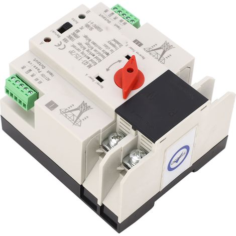 Automatischer Umschalter ATS 2P 110V 100A, Umschaltung zwischen zwei Stromquellen, Montage auf 35mm DIN-Schiene, Not-Aus-Schalter für Generatoren. (1/5)