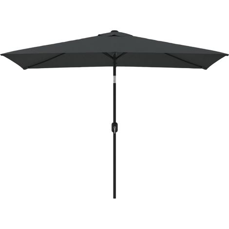 Ombrellone con palo in metallo 300 x 200 cm antracite 020008132
