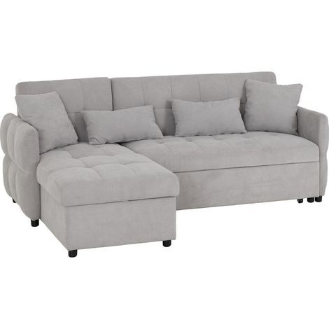 Chelsea Corner Sofa Bed - L144 x W88 x H212 cm - Silver Grey