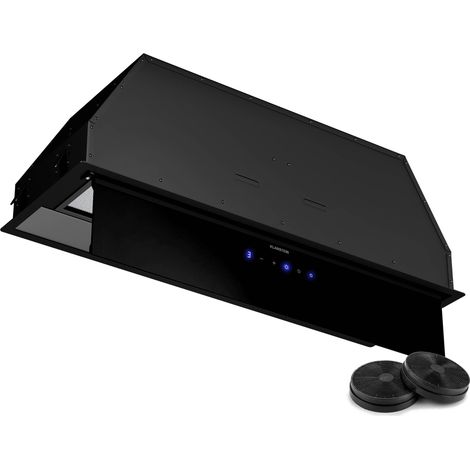 Klarstein Ventimate Dunstabzugshaube Unterbau, 85cm Unterbauhaube mit Touch-Bedienfeld, 390 m³/h Luftdurchsatz, Energieeffizienz A+, Leiser 50W DC-Motor, LED-Beleuchtung, Kohlefilter, Schwarz