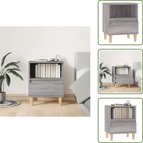 Table de chevet Sonoma gris 40x35x50 cm - Table De Chevet - Meuble De Chambre - Commode - Armoire D'appoint - Rangement