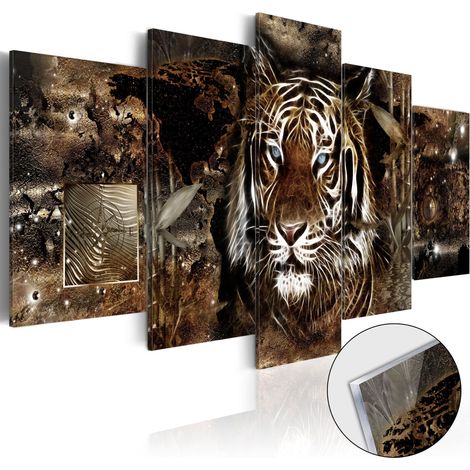 Quadri su vetro acrilico - Guard of the Jungle [Glass] - 200x100 (1/4)
