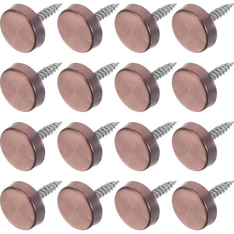 Healeved Lot de 16 vis fixation pour miroirs en acier inoxydable, aux bords finement profilés et à (1/5)
