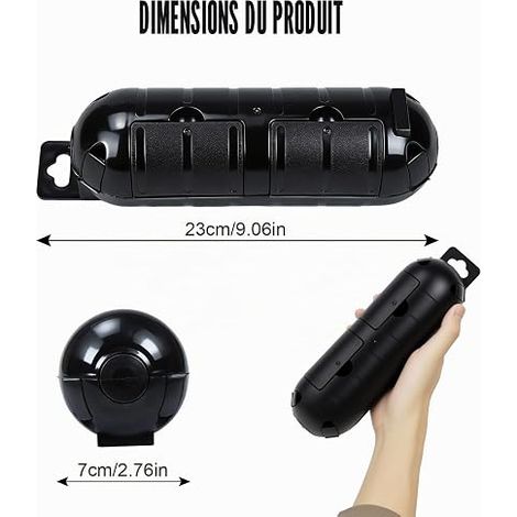 Boîte à Cables Étanche Extérieur, Protection de Prises Électriques pour Jardin, Coffret de Sécurité Imperméable pour Outils Électriques, Luminaires, Pompes (Noir) (1/4)