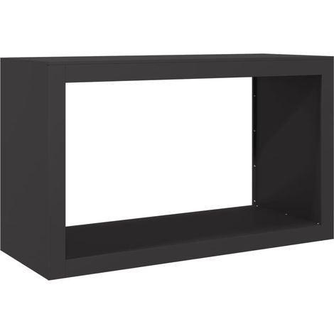 Maison Exclusive - Leñero de acero negro 100x40x60 cm