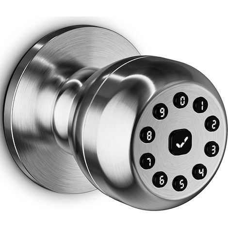 Serrure Électronique Porte Entrée Sans Clé avec Bouton Rond Intelligent et Code Permanent Déverrouillage Durable (1/4)
