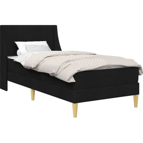 Bed Frame with Mattress Black 90 x 200 cm Polyester vidaXL