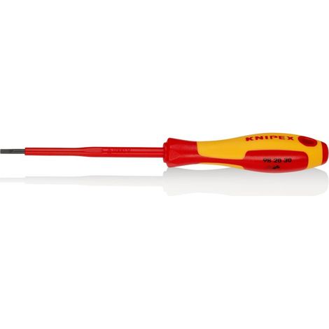 98 20 30 Schlitzschraubendreher mit isoliertem Zweikomponentengriff, VDE-geprüft, brüniert, 202 mm