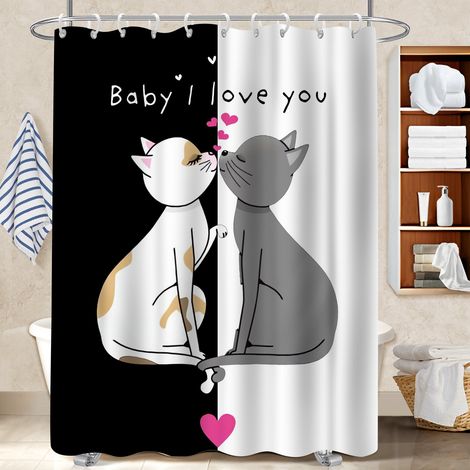 Kit rideau de douche en polyester 180x180 avec 12 œillets rideau étanche pour cabine de douche (1/5)