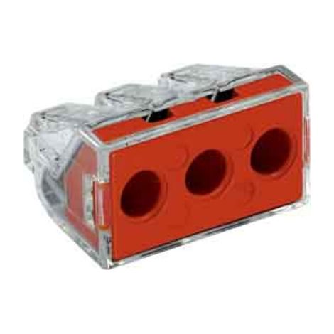 WAGO 773-173 Verbindungsklemme flexibel: - starr: 2.5-6 mm² Polzahl: 3 5 St. Transparent, Rot