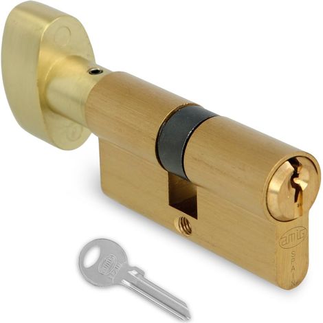 Cylindre pour Serrure - Dimension : 70 mm (35-35M) - Mat - 6 Goupilles - Système Anti-pioche et Anti-bumping - Goupilles Anti-perçage - Inclus 3 Clés - Vis de Fixation de 65 mm (1/5)