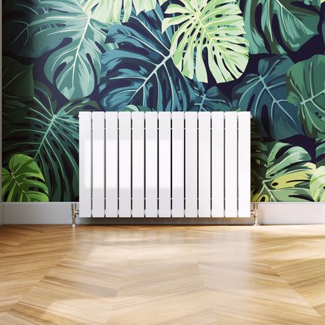 ELEGANT Horizontal Radiator Double Flat Panel 600x988mm Designer White Radiator (1/5)