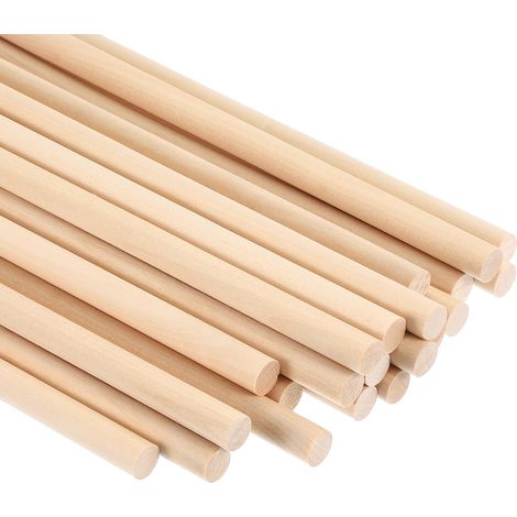 36 Pcs 2/5x5,91 Pouce Tiges de Cheville en Bois Bâtons de Bois (1/5)