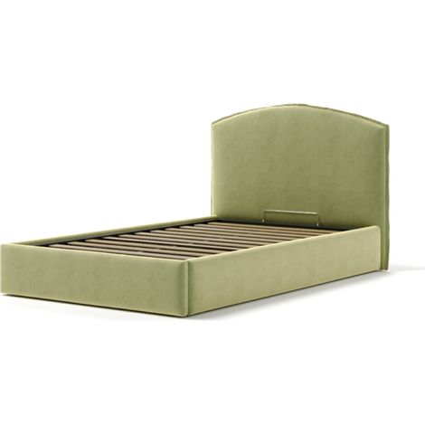 letto piazza e mezza contenitore "moon" in tessuto verde 120x190 cm