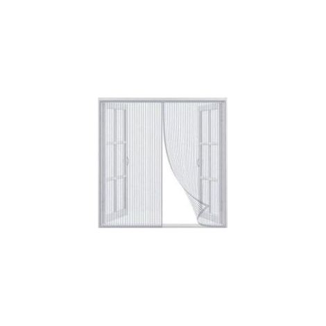 Moustiquaire magnétique pour fenêtre de maison, anti-perforation, rayée, empêche les insectes d'entrer, laisse passer la brise fraîche dans la protection d'écran en maille 120 x 120 cm (1/5)