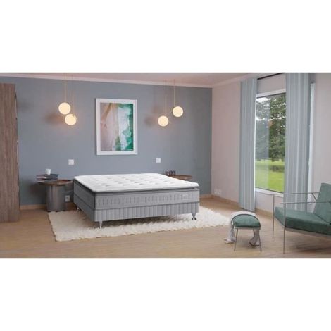 Matelas 160 x 200 cm - Surmatelas integre - Ressorts ensaches - 29 cm - Ferme - SIMMONS - SW5 (1/5)