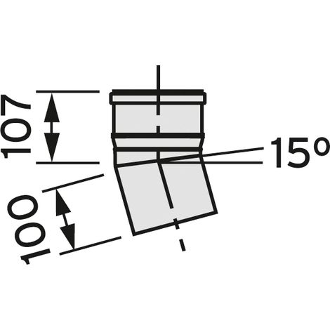 Vaillant Coude 15 degrés (2 pièces) pour conduit d'évacuation des gaz rigide DN 130, PP, 0020042768