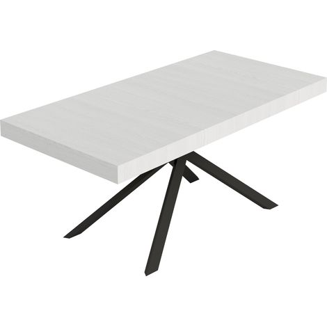 Tavolo Allungabile 180-284x90x74 cm Niket Bianco Frassino Gambe Antracite