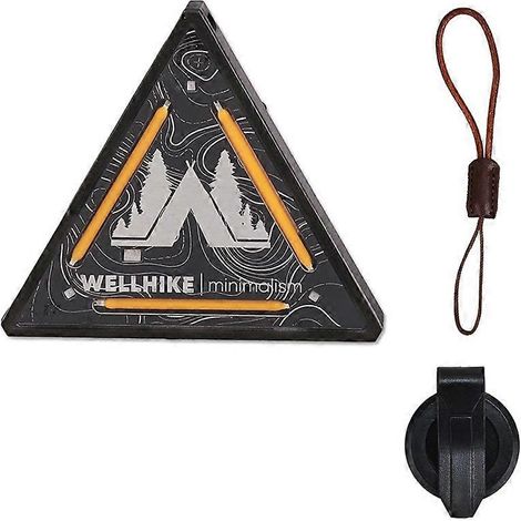 Dekorative dreieckige Nachtlampe für Camping, Mini-Ausführung, mit Warnsymbol und kleinem C-Anhänger. (1/5)