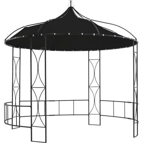 Tonnelle de Jardin Tente de réception - Rapide à Installer 300 x 290 cm Anthracite Rond BV714381 - BonneVie (1/5)