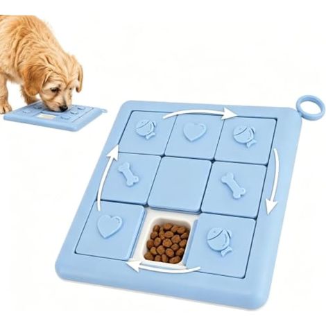 Jouet Interactif pour Chien, Jouet de Léchage pour Chien, Jeu d'Intelligence Caché Friandises, Développe la Curiosité et la Concentration, Bleu (1/5)