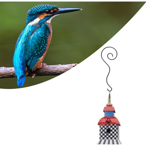 Hängender Vogelfutterspender, handbemaltes Taylor-Muster, Vogelhaus/Nistkasten, D-Form. (1/5)