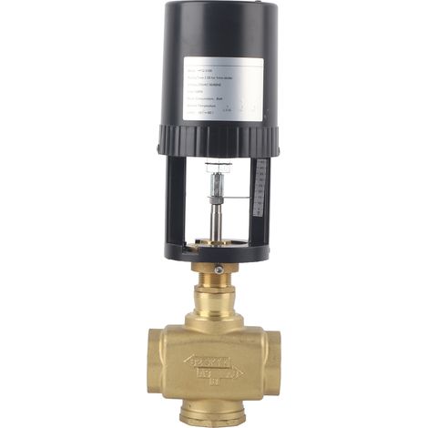 Robinet à commande motorisée électrique 220V AC, corps en laiton, raccord BSP, 2 voies, DN32, régulation de débit pour usage industriel (1/5)