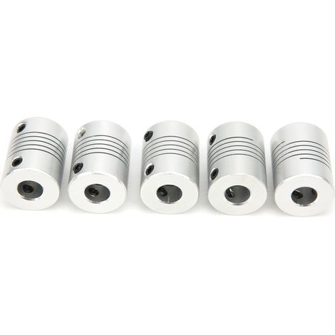 Accouplement alu 5x8mm pour moteur pas à pas imprimante 3D, manchon flexible 5 pièces, axe 5-8mm, coupleur haute précision. (1/5)