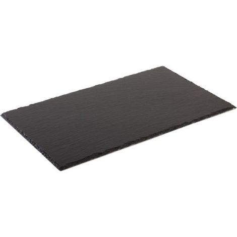1 plateau en ardoise naturelle, rectangulaire 45 x 30 cm, noir, surface froide et antidérapante, idéal pour présentation fromages et apéritifs