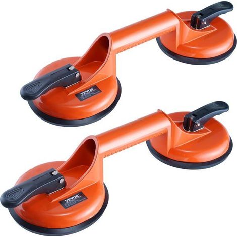 Ventouse de levage double de 119 mm en alliage d'aluminium, charge maximale de 150 kg, pour verre, granit, carrelage, métal et bois. (1/5)