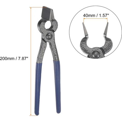 Pince à aplatir pour le travail du cuir, pince à aplatir à tête droite, pince à aplatir à mâchoires en acier au carbone, ciseaux à lame, pince à spirale, largeur 40 mm (1/4)