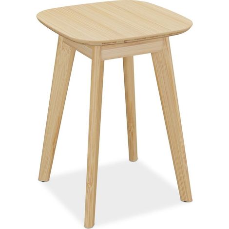 1 Tabouret en bambou, 46x33x33 cm, résistant à l'humidité, support plantes, salle de bain, cuisine (1/5)