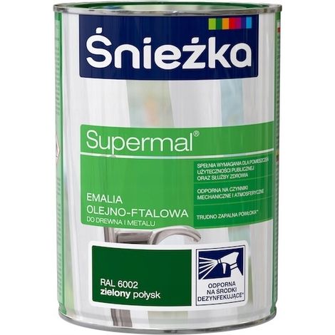 Śnieżka Supermal Öl-Phtal-Email Holz Metall grün glänzend 0,8 l