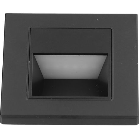 LED-Einbauleuchte für Treppenstufen, Flure und Wände, warmweiß, 85–220 V, schwarz, integrierter Spot (1/5)
