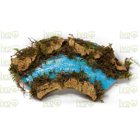 TRATTO FIUME CON CURVA CON LUCI 10X22CM ACCESSORI PER PRESEPE (1/4)