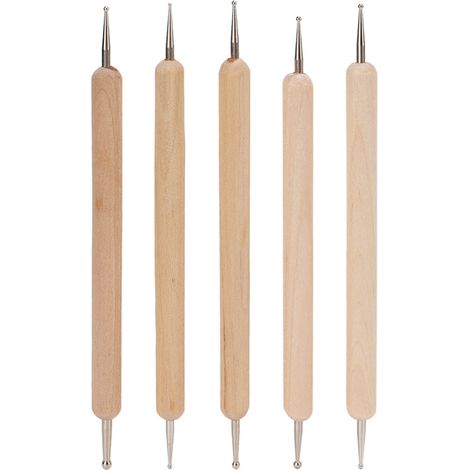 5 Pièces Stylo Double Pointe pour Gravure, Modelage Argile et Sculpture DIY - Prise Ferme (1/5)