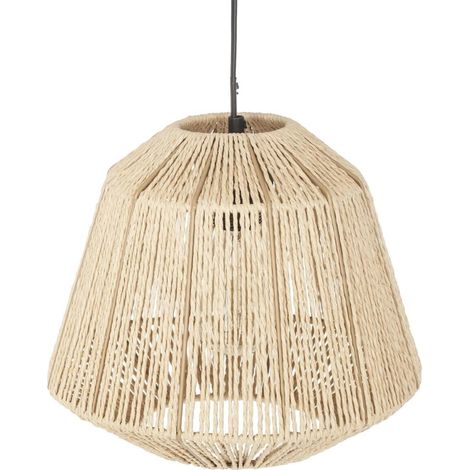 WELLHOME Lámpara de Techo Rústica con pantalla de cuerda Ø29 cm