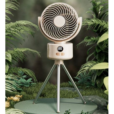 Ventilateur de Bureau USB avec Batterie 1200 mAh Blanc Cassé – Mini Ventilateur Portable et Rechargeable pour Bureau, Maison et Voyage (1/5)