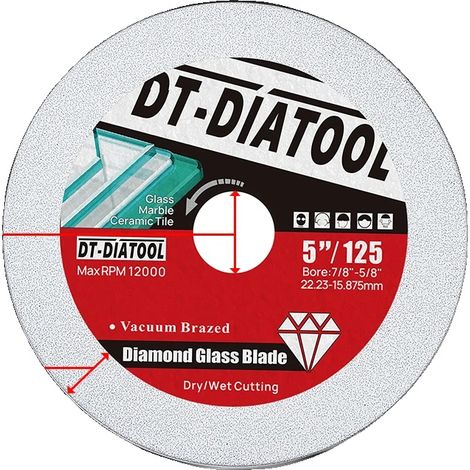 Disco de corte de vidrio, hoja ultrafina, diseño de doble cara, 125 mm, 2 unidades (1/2)