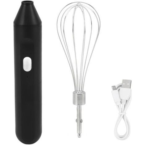 Handheld Electric Egg Beater, USB Charging, Milk Frother, Cordless Drink Mixer with Black Stainless Steel Whisk (1/5)