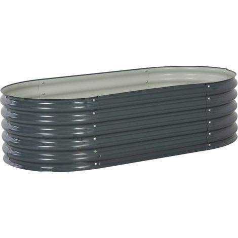 Lit surélevé de jardin,Jardinière,Pot de Fleurs 160x80x44 cm Acier galvanisé Gris XZZZ332368 (1/5)