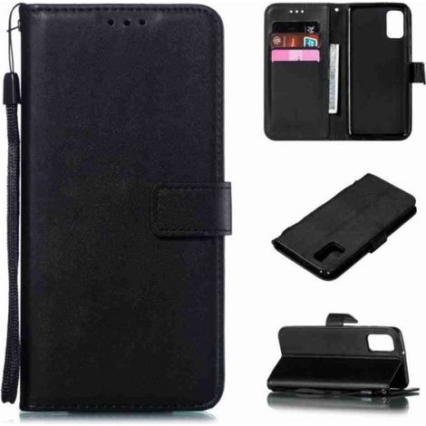 Housse Etui - Samsung Galaxy A41 - Cuir PU - Porte‑cartes & support - Souple noir